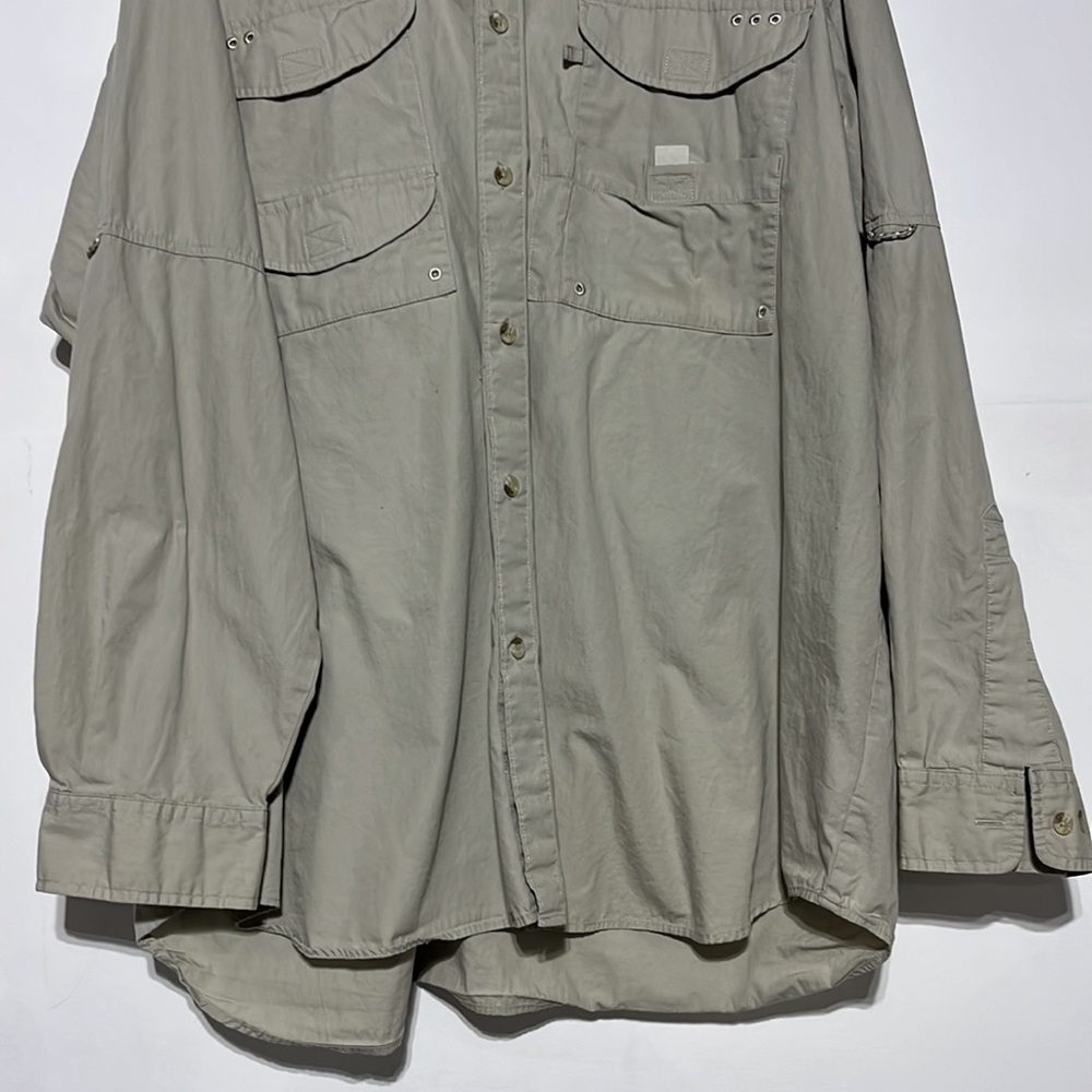 Columbia PPG Tan Beige Long Sleeve Button Down Fishing Shirt Size XXL - Picture 3 of 12